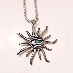 Seahawks sunburst pendant with 18” ball chain